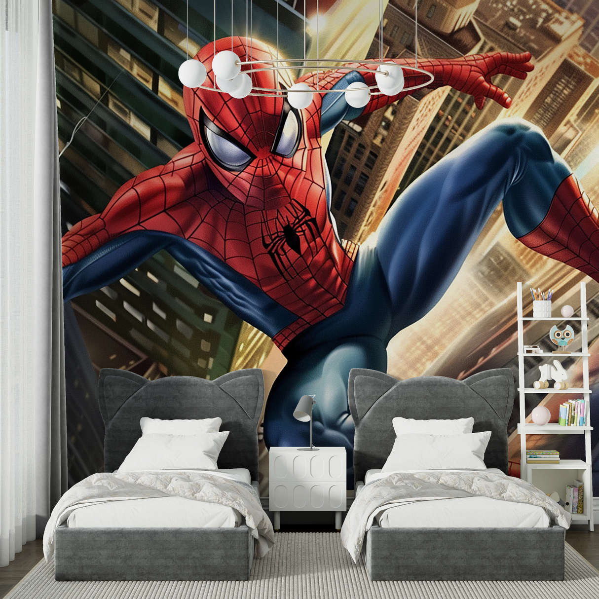 Superhero Mural Wallpaper | Spider-Man City Adventure