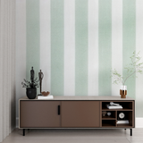 Striped Mural Wallpaper | Mint Green and White Pattern