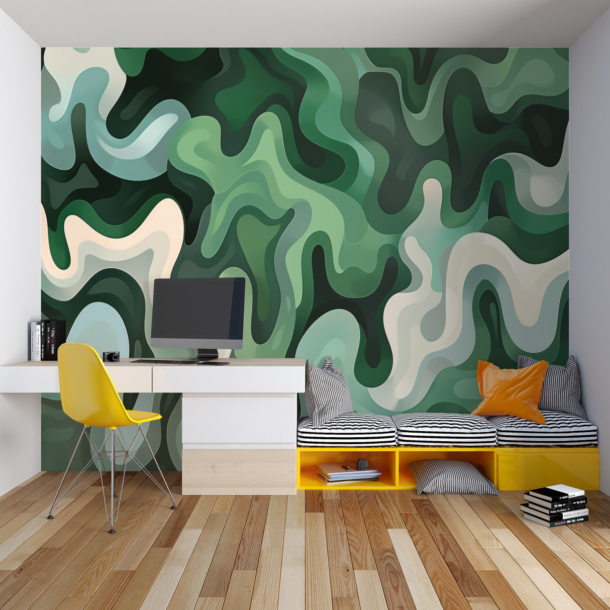 Space Mural Wallpaper | Futuristic Whale Ship Design