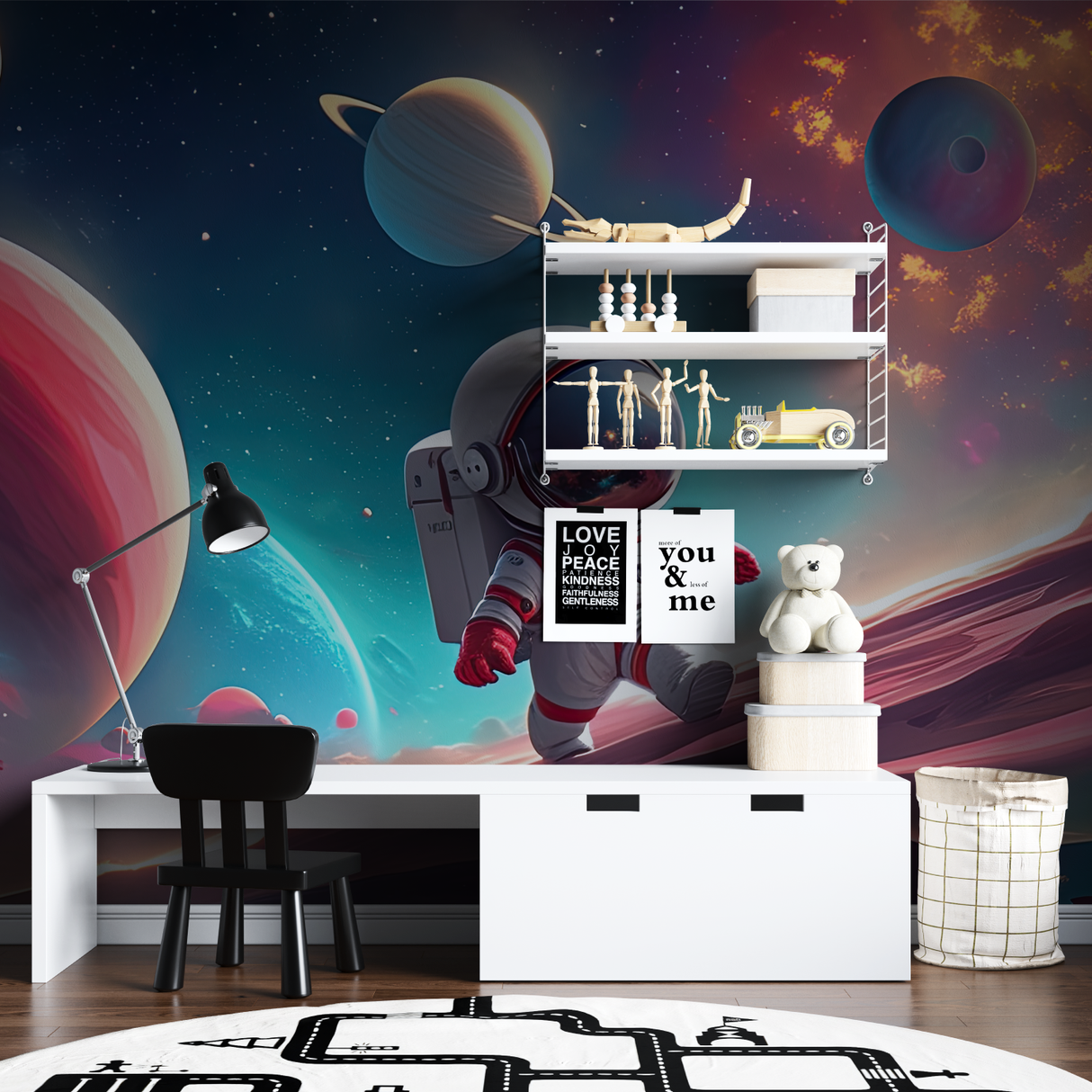 Space Mural Wallpaper | Astronaut Adventure in Galaxy