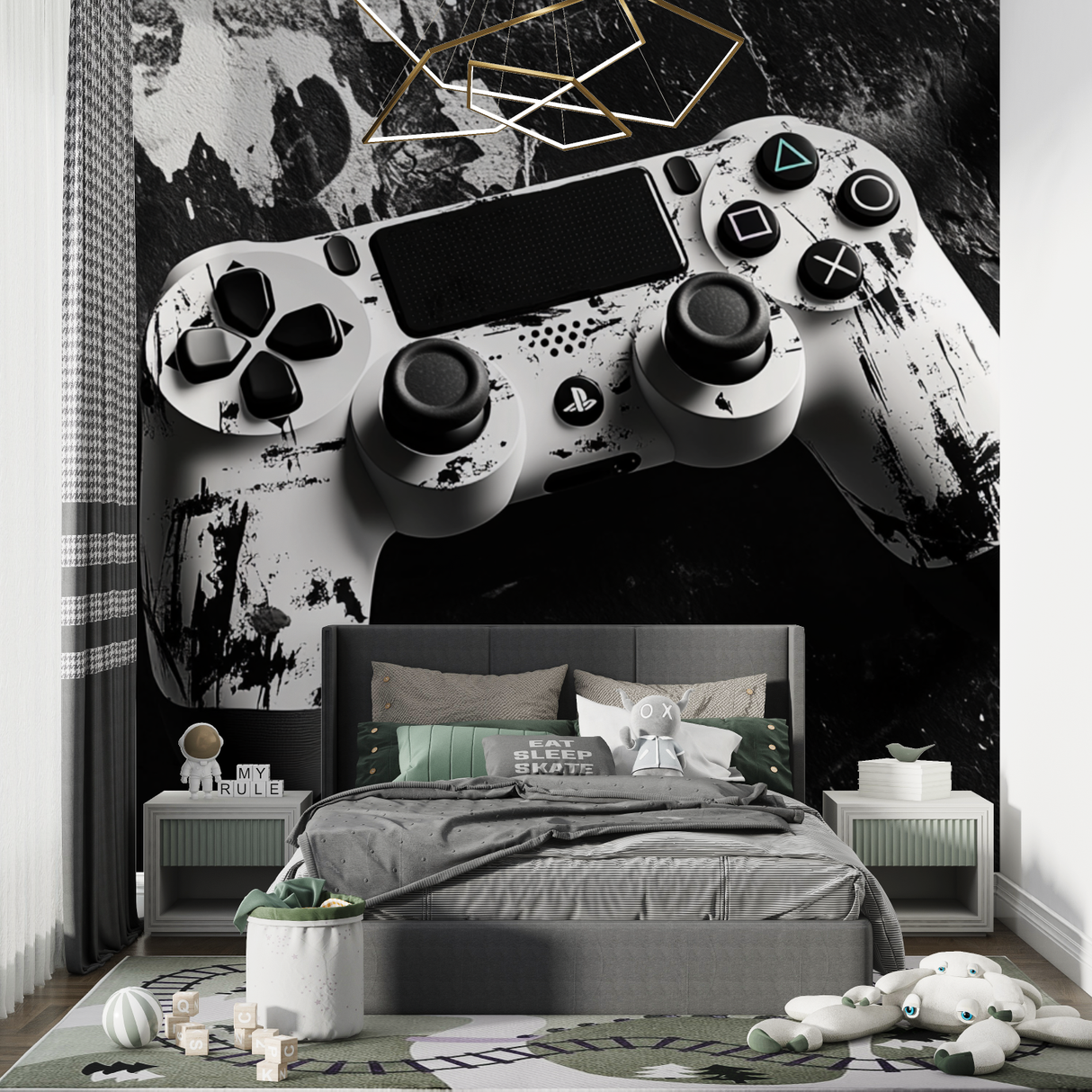 Gaming Mural Wallpaper | PlayStation Controller Design