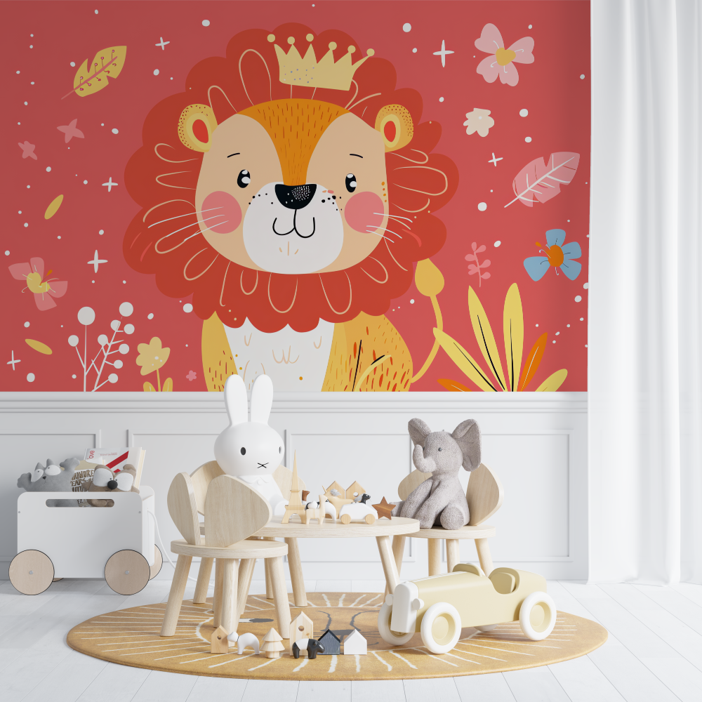 Lion Mural Wallpaper | Baby Crown Prince Design