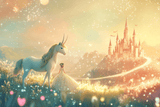 Princess Mural Wallpaper | Unicorn and Enchanted Castle