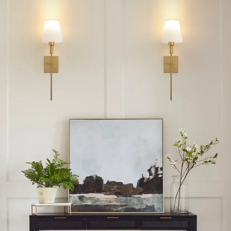 Modern Wall Sconce  Black Metal Frame With White Shade - Product detail 4