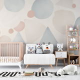 Geometric Mural Wallpaper | Pastel Scandinavian Design