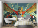 Superhero Mural Wallpaper | Dynamic Comic Book Style