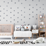 Polka Dot Mural Wallpaper | Silver Sparkle Pattern