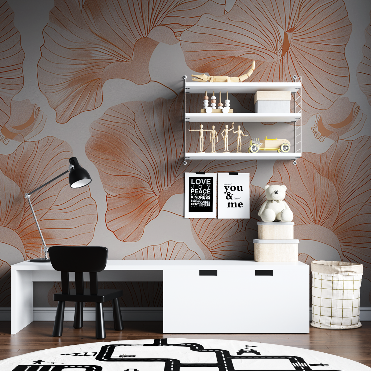 Floral Mural Wallpaper | Large Scale Terracotta Petals