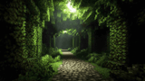 Forest Mural Wallpaper | Pixelated Green Valley Design