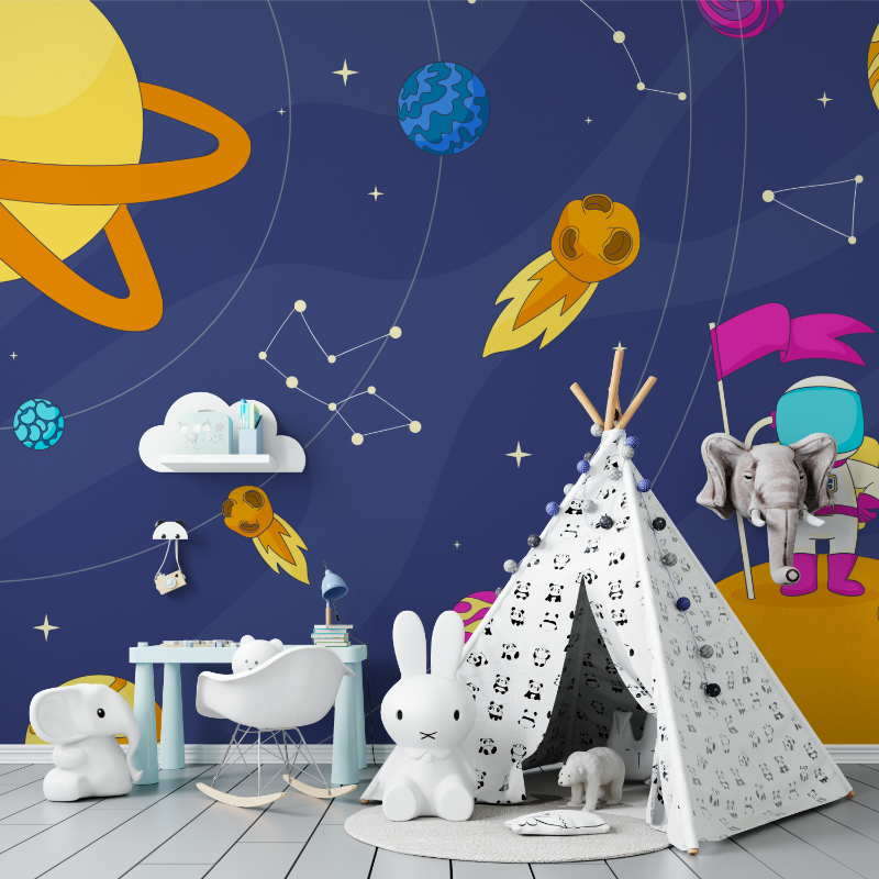 Space Mural Wallpaper | Astronaut and Planets Adventure