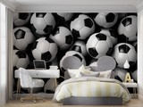 Football Mural Wallpaper | 3D Soccer Ball Pattern