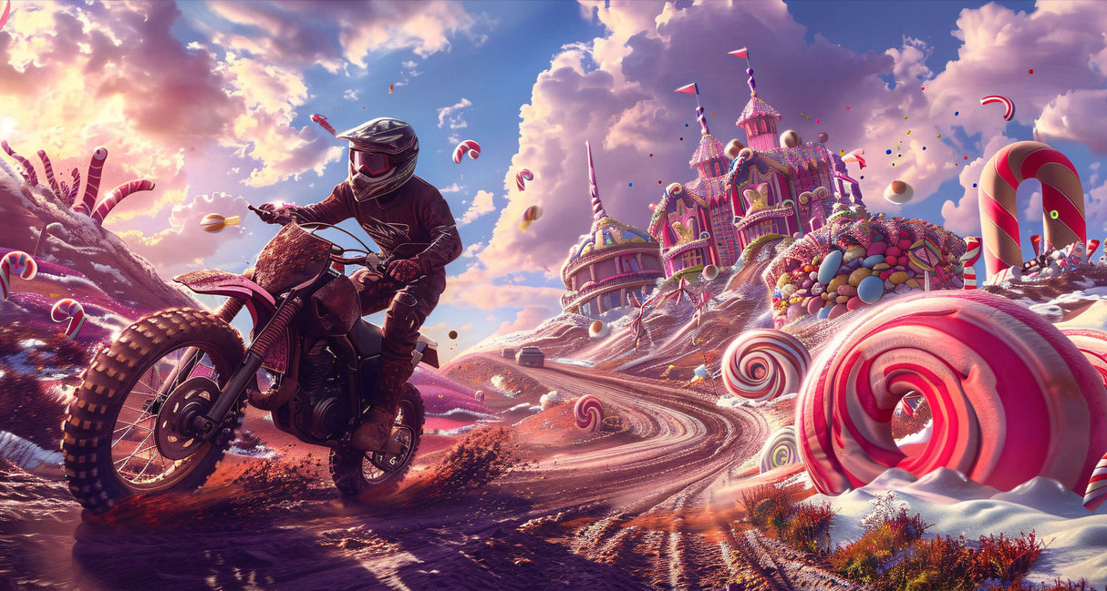 Sport Mural Wallpaper | Fantasy Motocross Adventure Castle