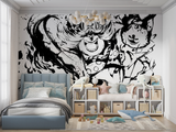 Anime Mural Wallpaper | Black and White Street Art Design
