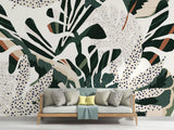 Tropical Foliage Mural Wallpaper | Modern Abstract Monstera Design