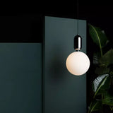 Modern Orb Pendant Light  Black Metal Glass Sphere Design - Product detail 4
