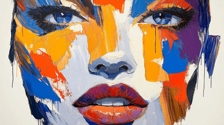 Abstract Portrait Wallpaper design file showing vibrant color palette and artistic brushstrokes