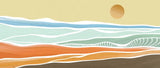 Abstract Beach Mural Wallpaper | Minimalist Coastal Waves Design
