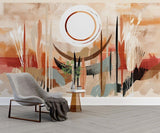 Abstract Mural Wallpaper | Desert Sun Terracotta Design