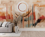 Abstract Mural Wallpaper | Desert Sun Terracotta Design