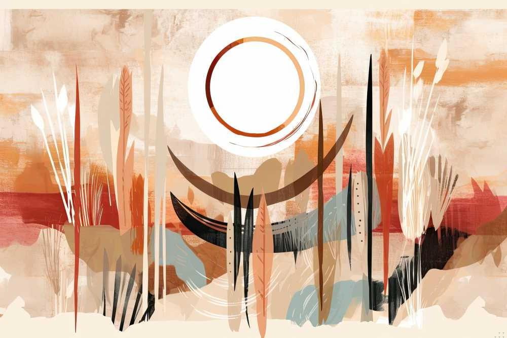Abstract Mural Wallpaper | Desert Sun Terracotta Design