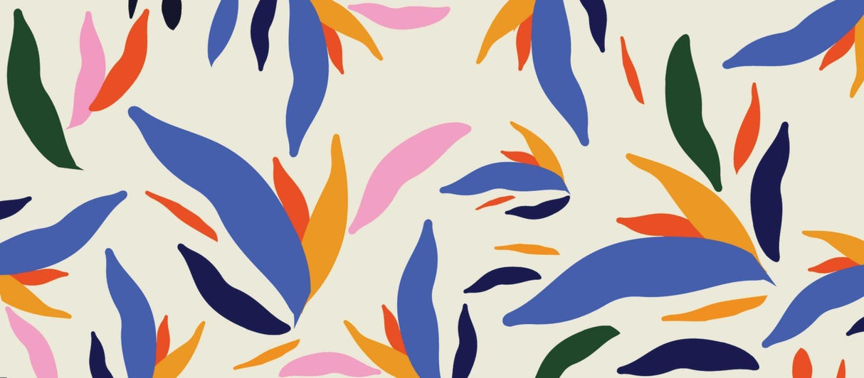Abstract Mural Wallpaper | Modern Botanical Leaves Design