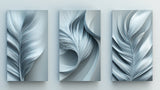 Abstract Feather Wallpaper design file showing delicate grey botanical pattern on white background