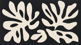 Black and white abstract leaf pattern design file showing detailed Matisse-inspired botanical forms