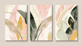 Tropical leaves design file showing detailed sage green foliage pattern with golden highlights