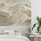 Abstract wall mural creating a soothing atmosphere in an entrance hallway