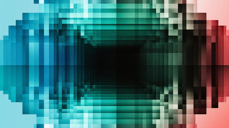 3D Geometric Gradient design file showing detailed turquoise to emerald color transitions and precise geometric patterns