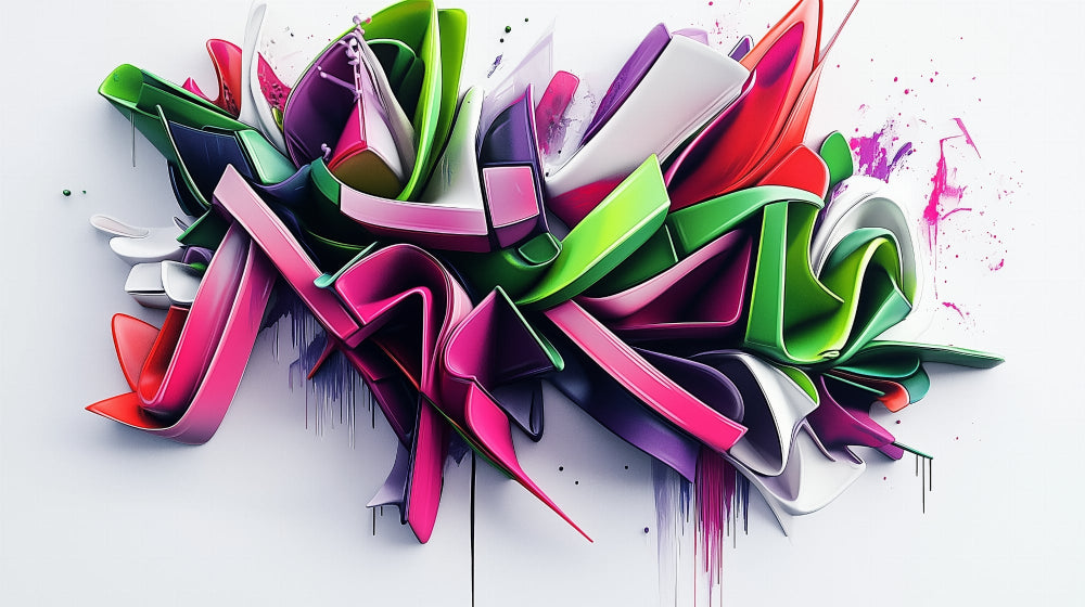 3D graffiti art wallpaper design file showing vibrant colors and dynamic shapes in high resolution