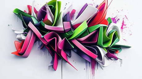 3D graffiti art wallpaper design file showing vibrant colors and dynamic shapes in high resolution
