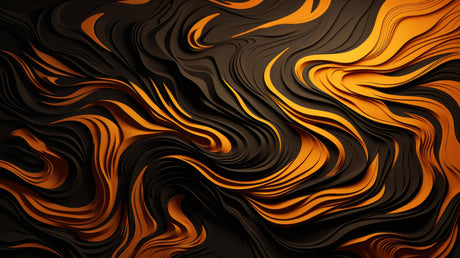 Design file of 3D abstract pattern with flowing black and orange curves