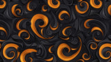 Abstract 3D Swirls Wallpaper design file showing detailed black and orange pattern