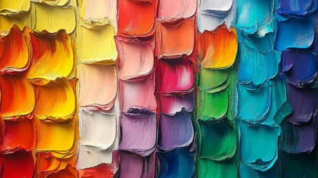3D textured oil paint design file showing vibrant color strokes and detailed texture pattern