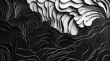 Black and white 3D wave pattern design file showing detailed abstract flowing lines