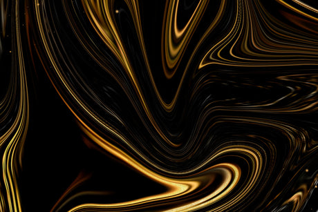 Black and gold fluid waves wallpaper design file showing intricate pattern details