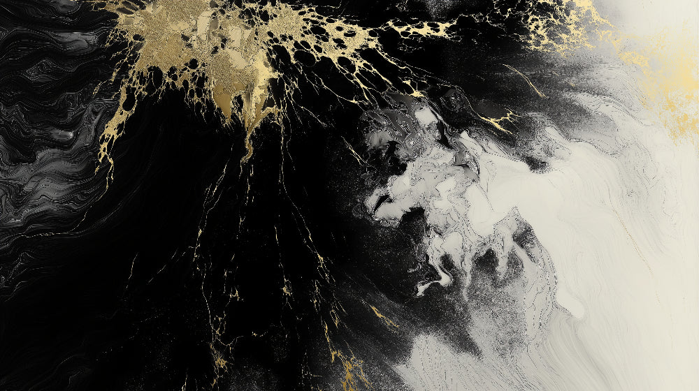Black and gold marble flow design file showing intricate abstract pattern and metallic details