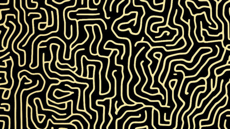 Abstract black and gold maze pattern design file showing intricate geometric details