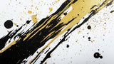Black and gold abstract splash wallpaper design file showing dynamic paint strokes and metallic details