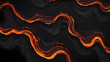 Design file of fluid orange wave pattern on black background
