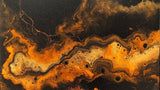 Black and orange abstract wave design file showing fluid pattern detail and rich color variations