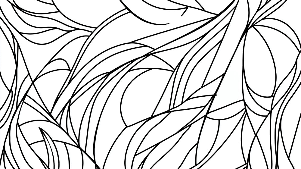 Black and white abstract line art design file showing fluid organic pattern