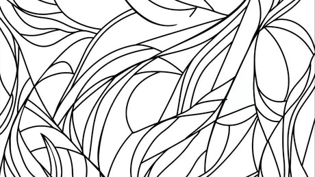 Black and white abstract line art design file showing fluid organic pattern