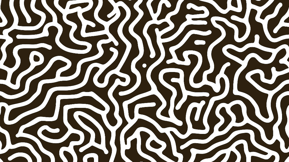 Black and white organic pattern design file showing flowing lines and geometric shapes