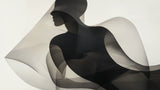 Black and white abstract silhouette wallpaper design file showing flowing curves and artistic details