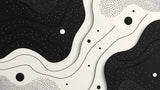 Black and white wave pattern with stars design file showing fluid curves and cosmic elements