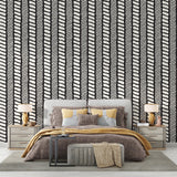 Office space featuring black and white abstract smoke wallpaper mural adding sophistication