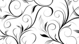 Abstract black spiral floral pattern design file showing intricate details and flowing movement