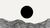 Black sun with wave lines design file showing intricate pattern details and flowing movement